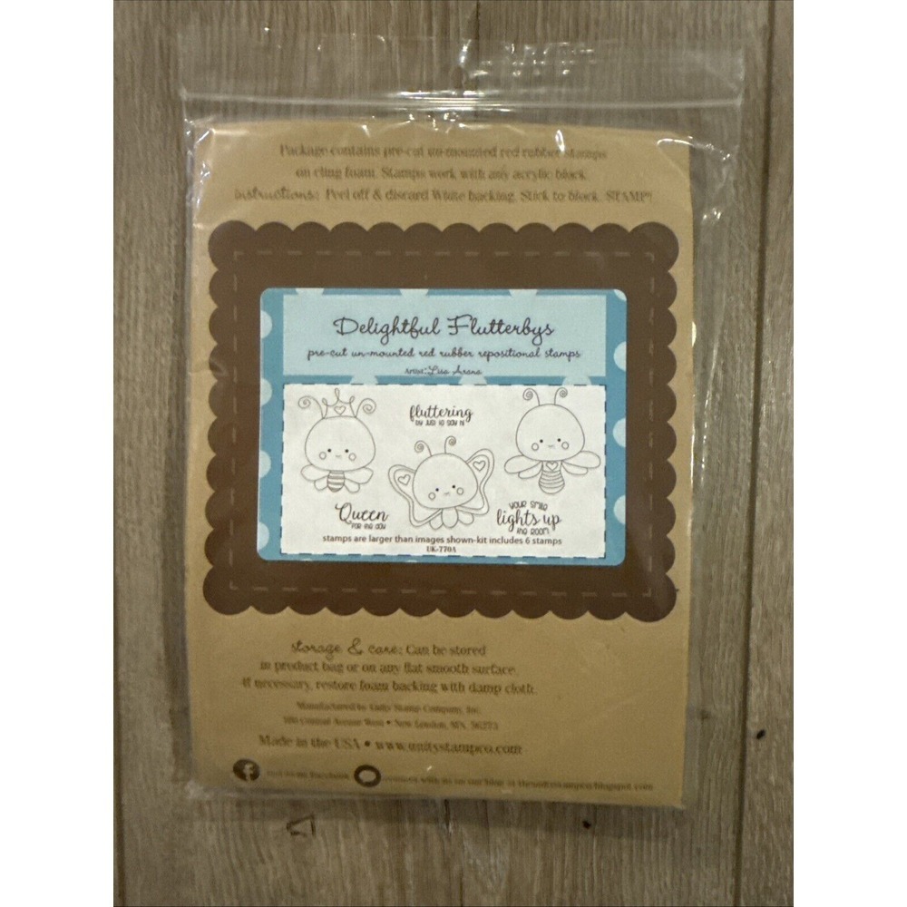 New! Unity Stamp Company Rubber Stamps Delightful Flutterbys